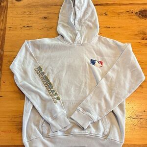 Abercrombie Kids Light Gray Baseball Hoodie